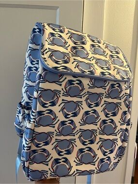 Vera Bradley Crab-Print Blue & Cream Women's cooler Backpack